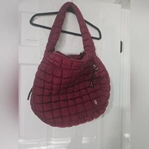 Quilted Burgundy Tote Bag